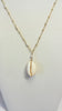 Granulated cowrie x keshi necklace