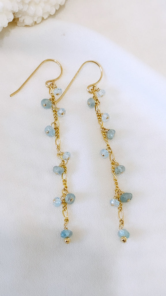 Blue zircon drop earrings