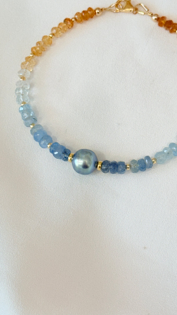 ALEXA rainbow bracelet - Blue Tahitian