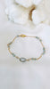 Silver keshi x zircon bracelet
