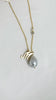Initial charm Tahitian pearl necklace