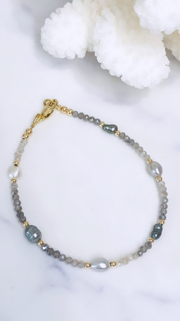 Bermuda bracelet - Tahitian Keshi