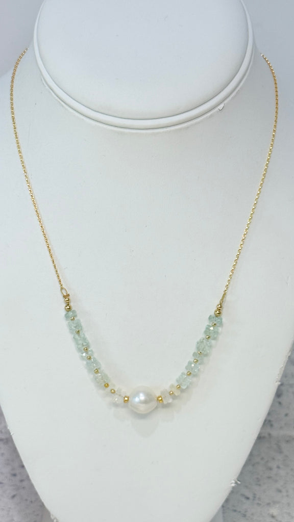 AVALON chain necklace - aquamarine