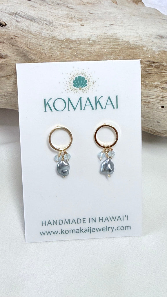 CABANA earrings - Tahitian Keshi