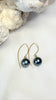 Fish hook earrings -  Tahitian Pearl