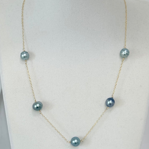 Tahitian pearl station necklace
