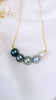 Venus 5 pearl necklace - Silver Blue ombre