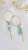 Pikake Trellis hoop earrings - Peruvian opal