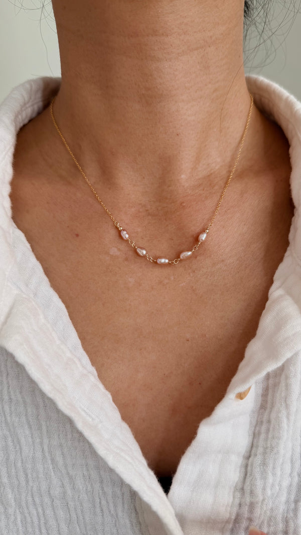 Edison keshi rosary necklace