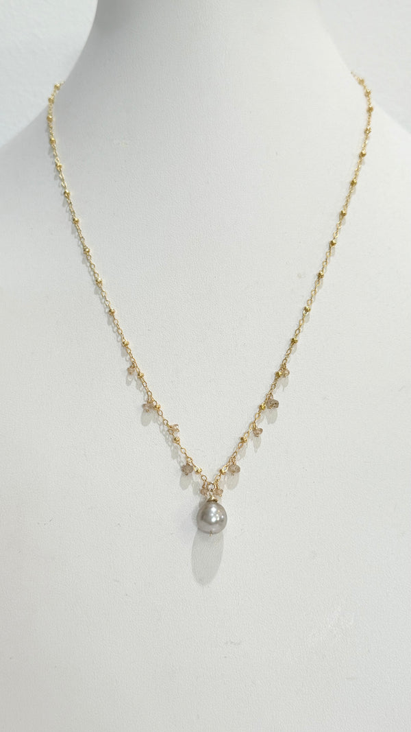 Celestial necklace - Champagne Pearl