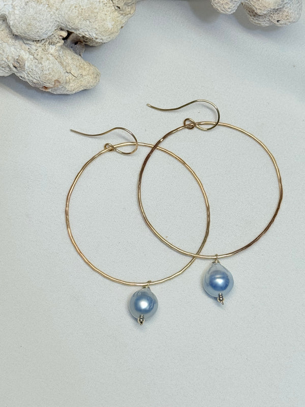 Tahitian hoop earrings - Silver