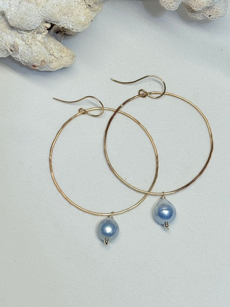 Tahitian hoop earrings - Silver