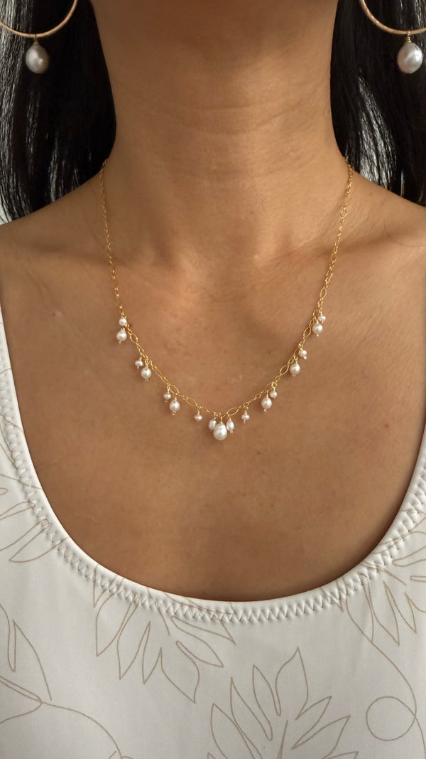 Sprinkle necklace - Freshwater keshi