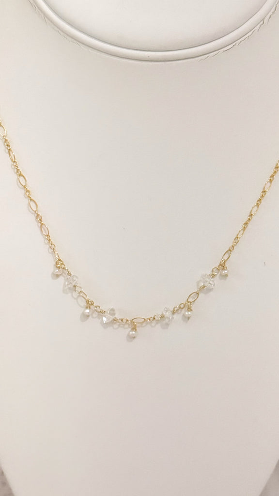 Celestial choker necklace - Herkimer diamonds