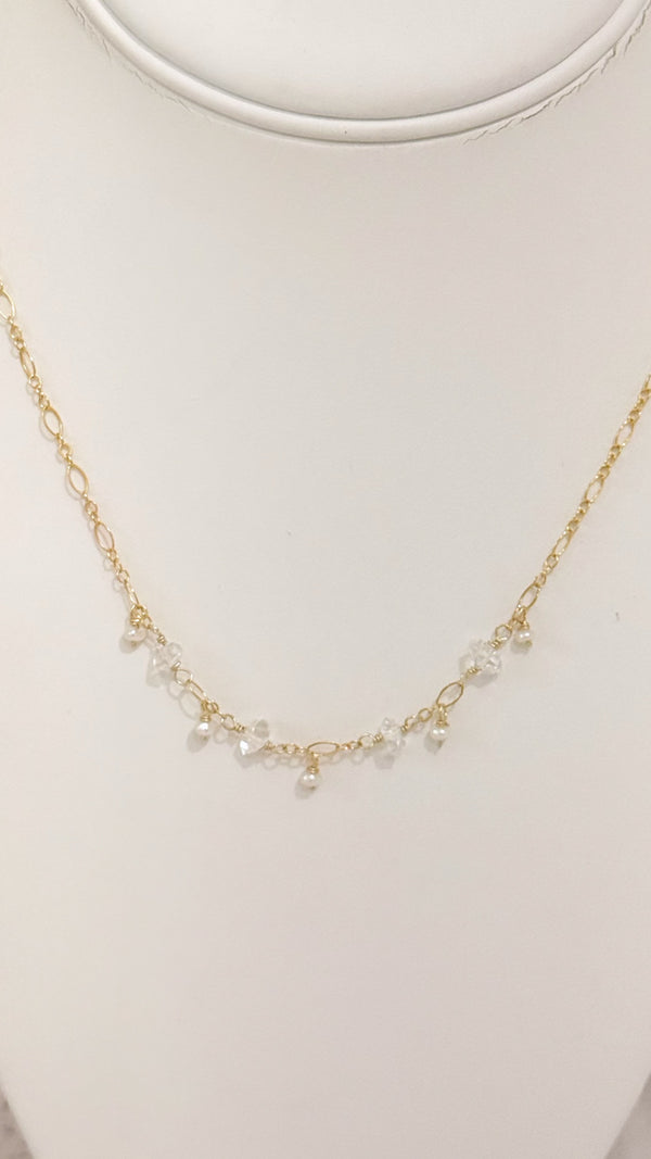 Celestial choker necklace - Herkimer diamonds