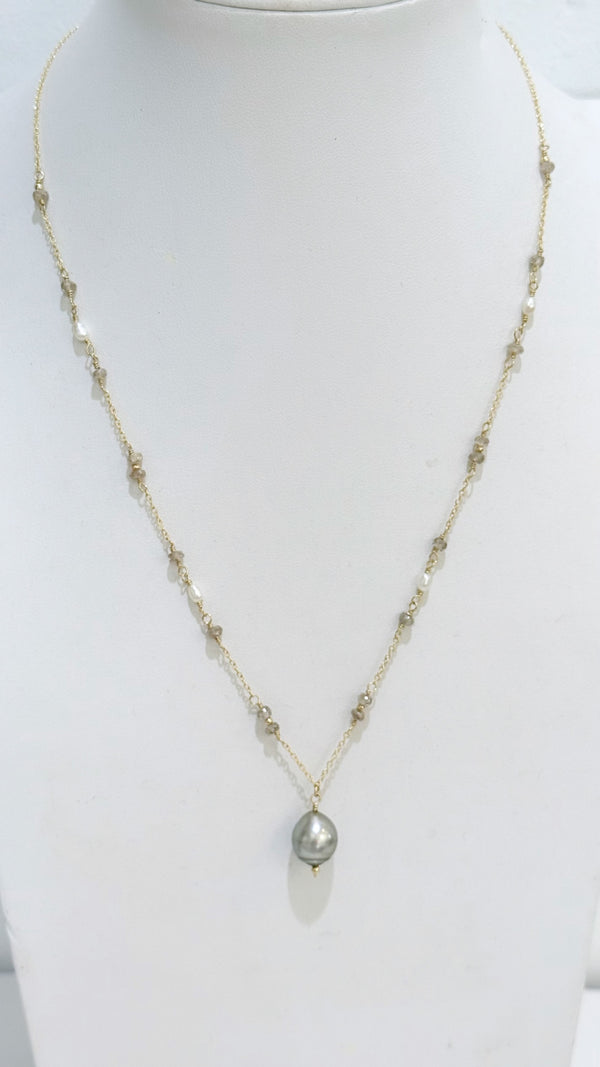 BAILEY necklace - silver zircon