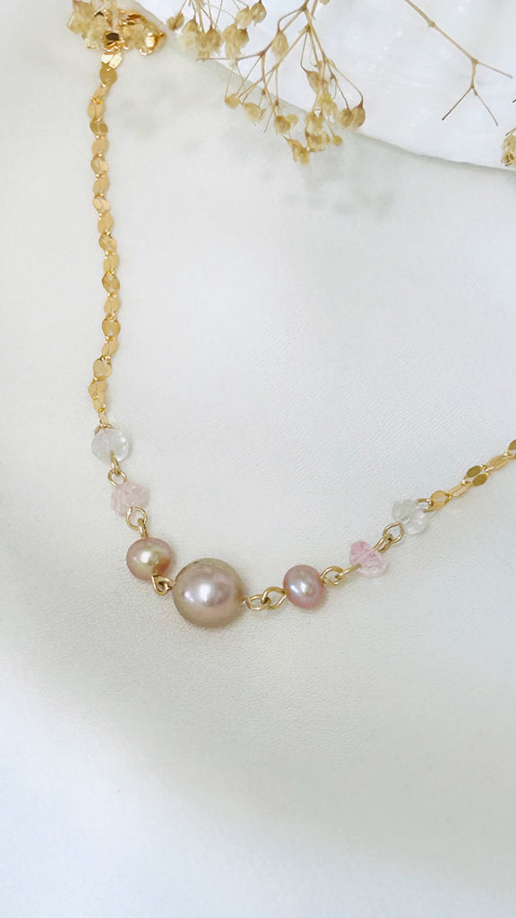 CLARICE Keshi necklace - Pink
