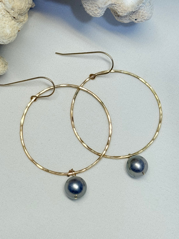 Tahitian hoop earrings - Bronze