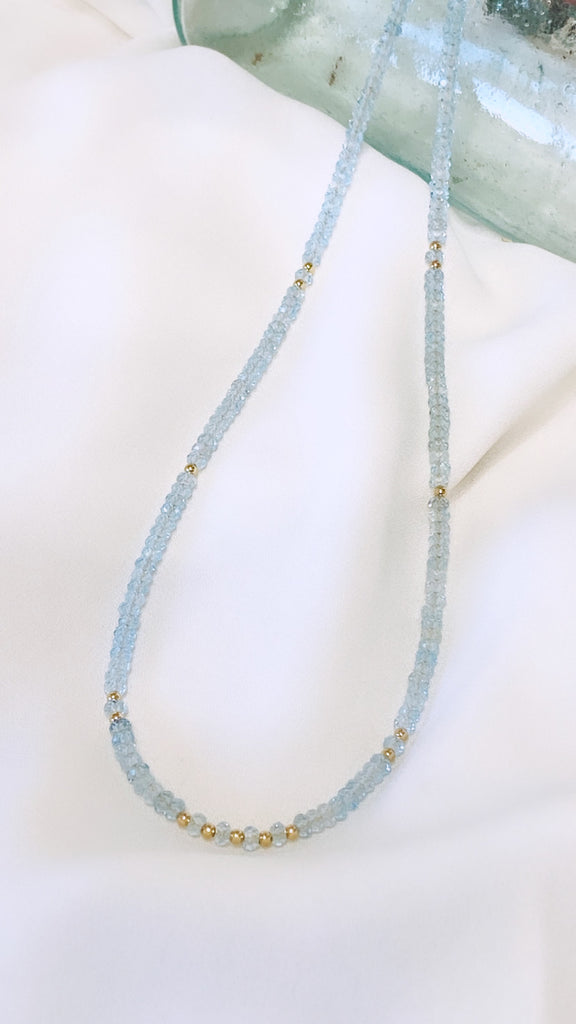 Aquamarine full gemstone necklace