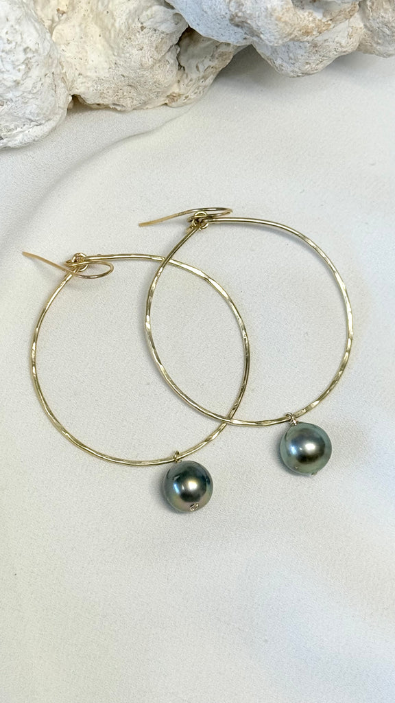 Tahitian Pearl Hoop earrings