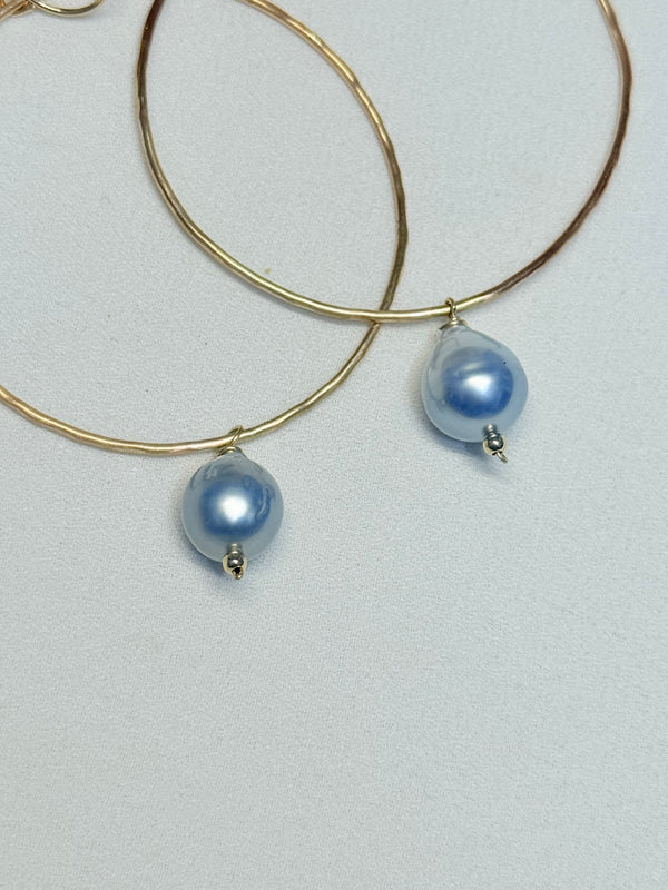 Tahitian hoop earrings - Silver