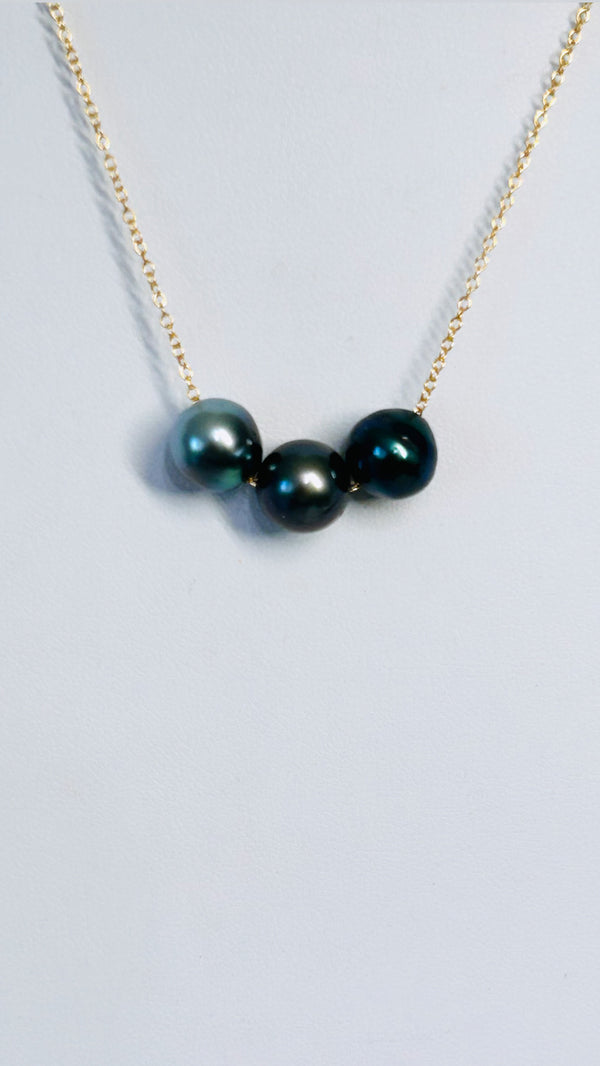 Triple Tahitian Pearl necklace