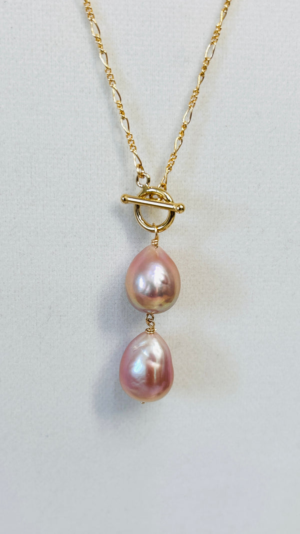 Double toggle necklace - Edison pearls