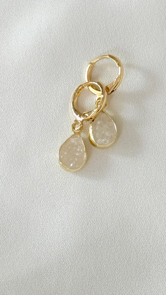 Druzy huggy earrings