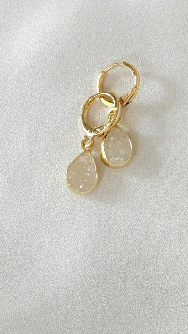 Druzy huggy earrings