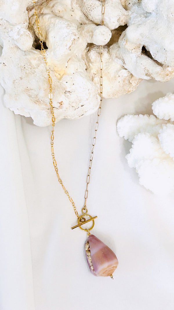 Cone shell toggle long necklace