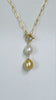Double toggle necklace - White & Gold