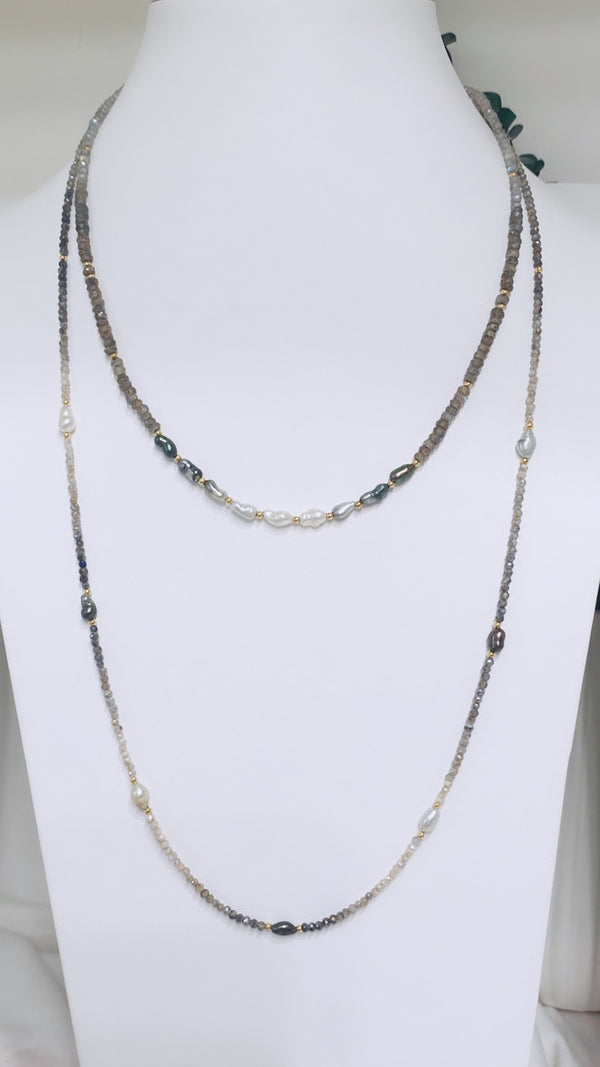 Bermuda necklace - Tahitian Keshi