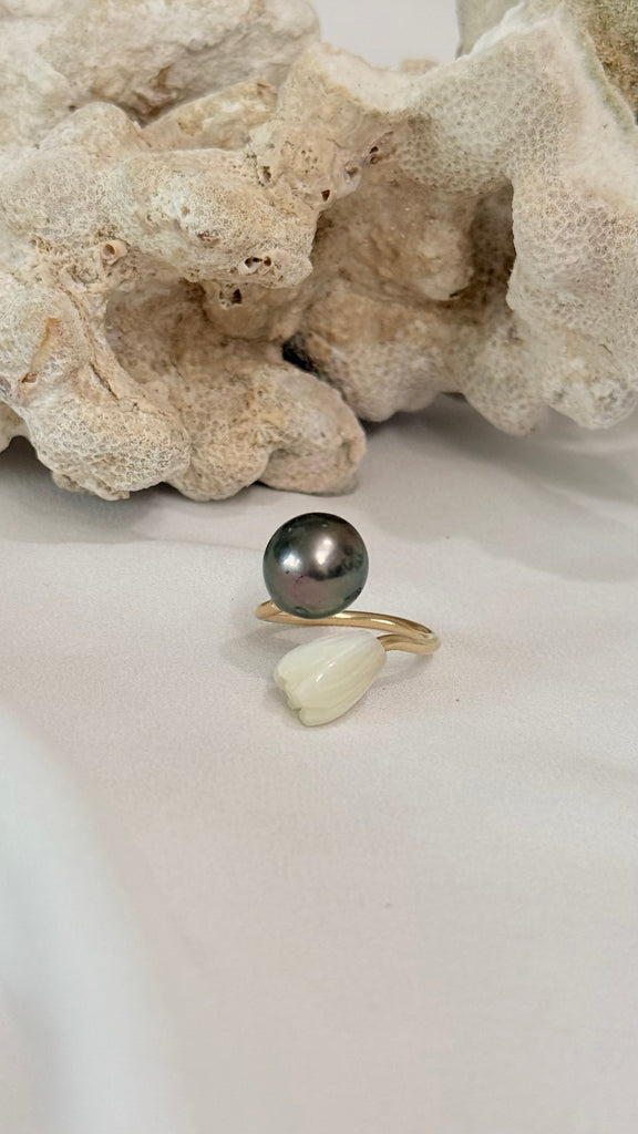 Pikake x Pearl ring