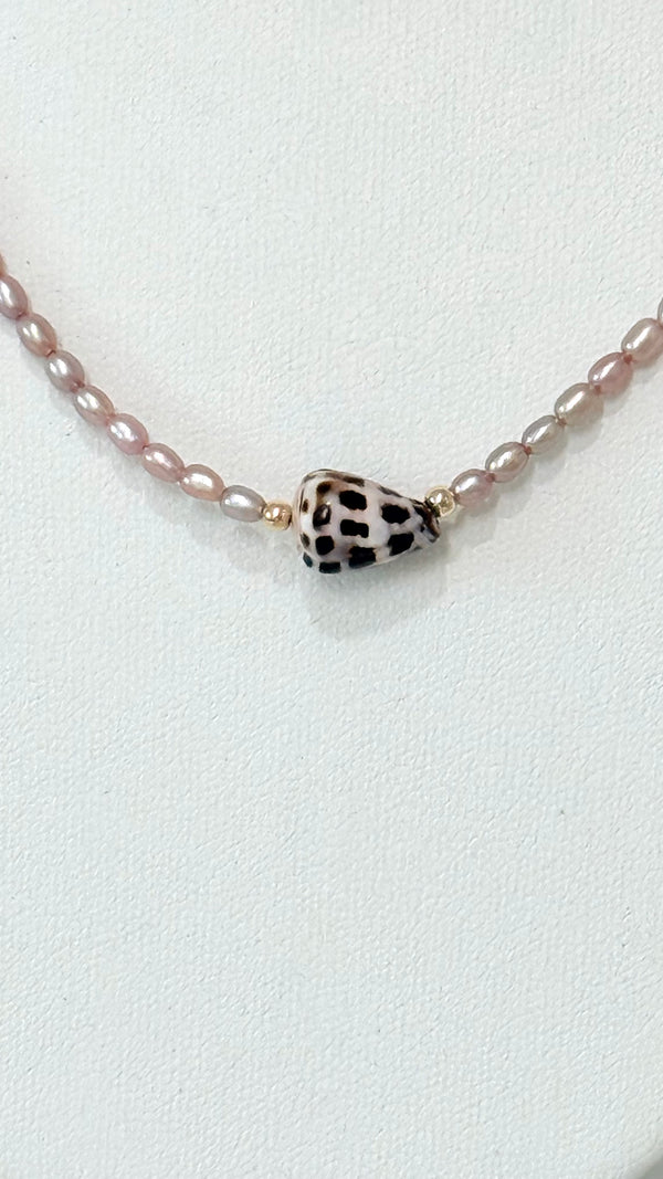 MIA shell necklace - mini Hebrew cone