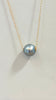 AAA Ice Silver Blue Tahitian pearl necklace