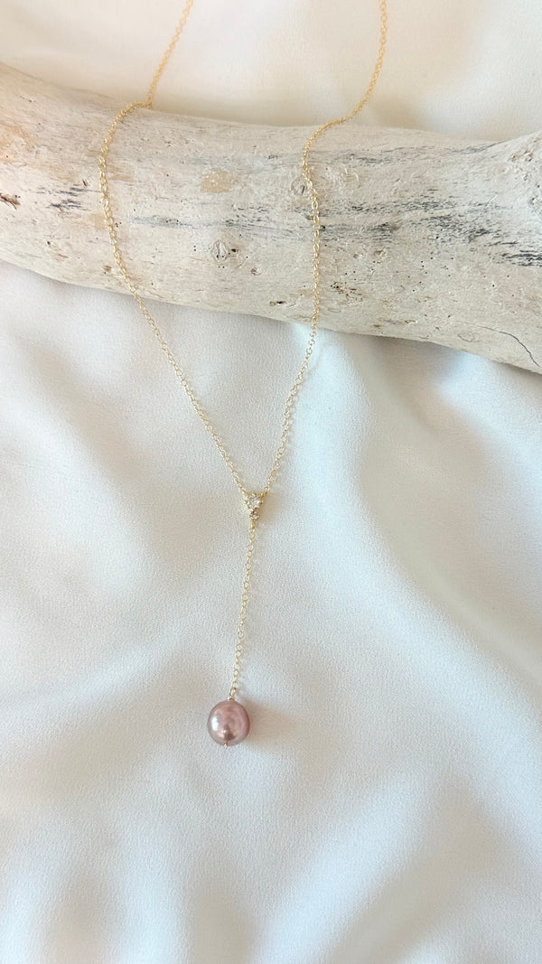 Mystic necklace - 8mm Pink Edison