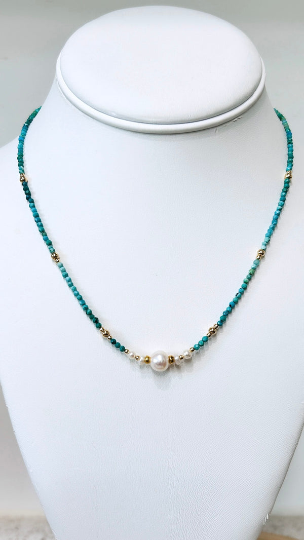 DAYDREAM necklace - Turquoise x freshwater