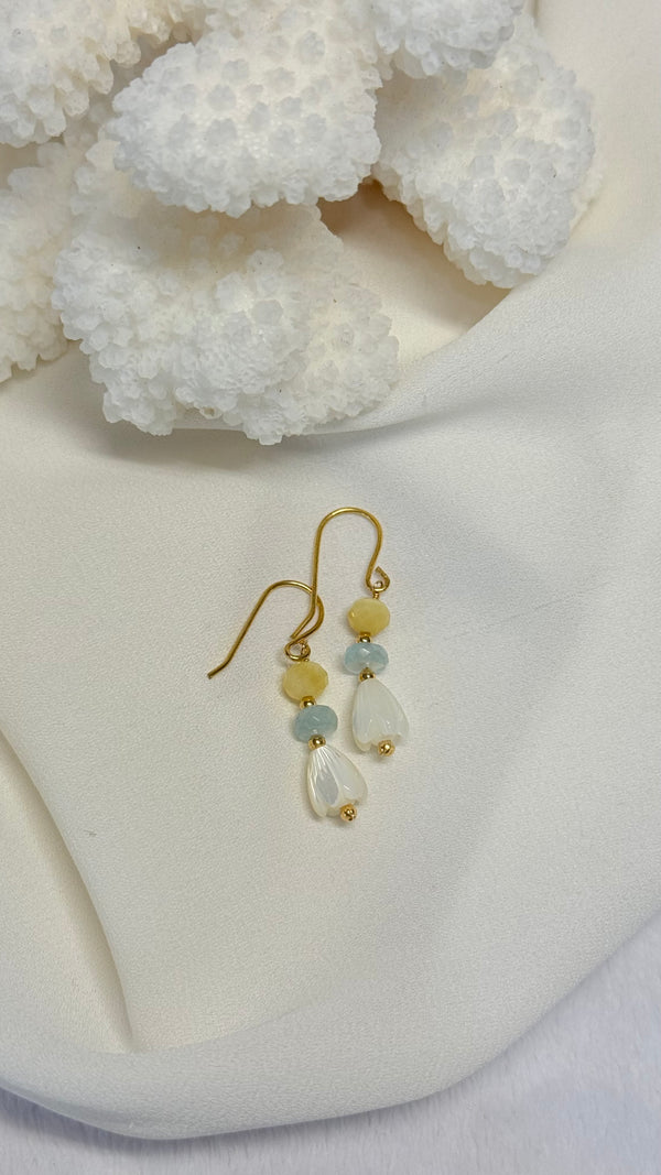 Buff n Blue Pikake earrings