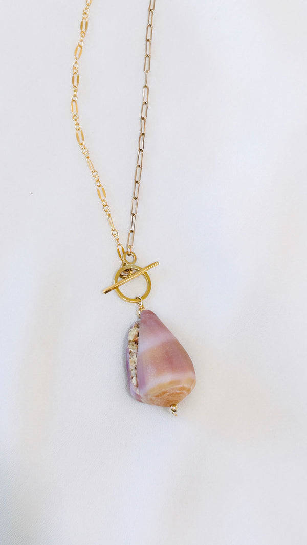 Cone shell toggle long necklace