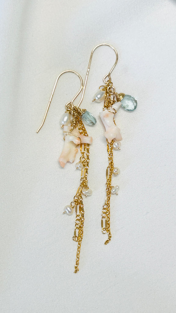 Angelskin coral earrings