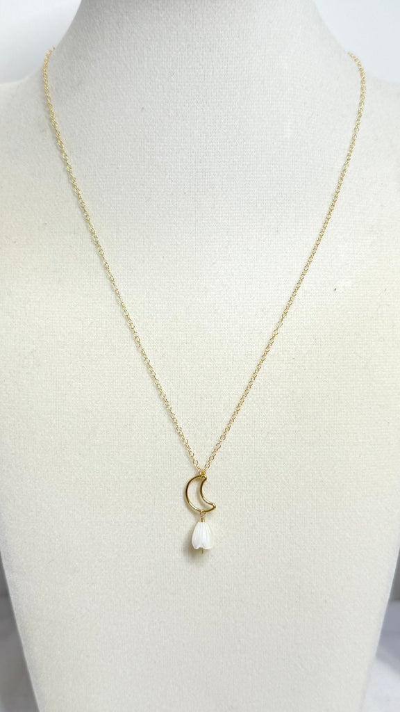 Pikake x moon necklace