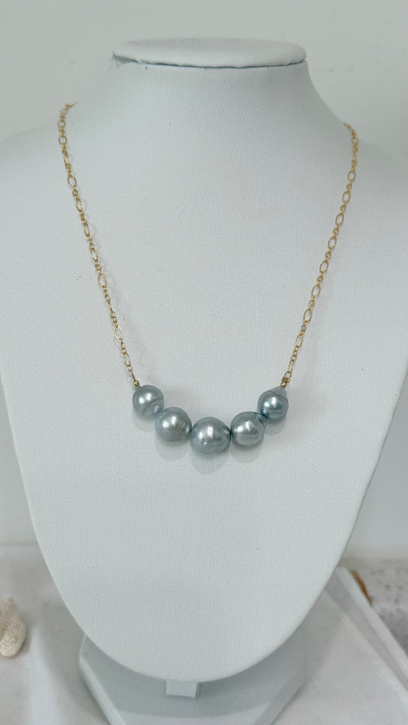 VENUS Pearl necklace - Silver Tahitian