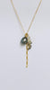 Trellis lariat - Tahitian pearl x moss aquamarine