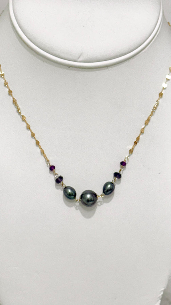 Clarice necklace - Purple mix