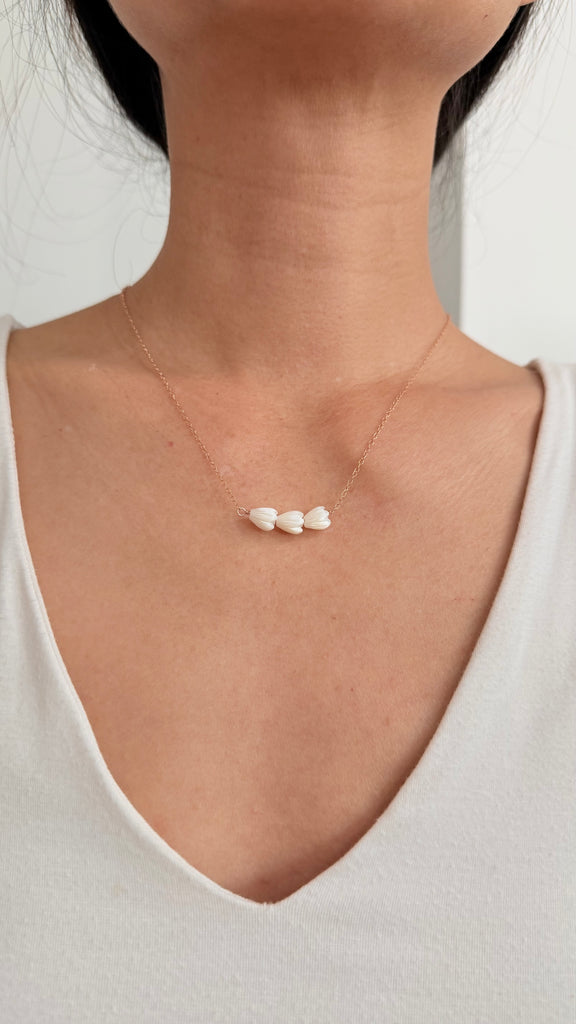 Pikake triple necklace - Rose Gold