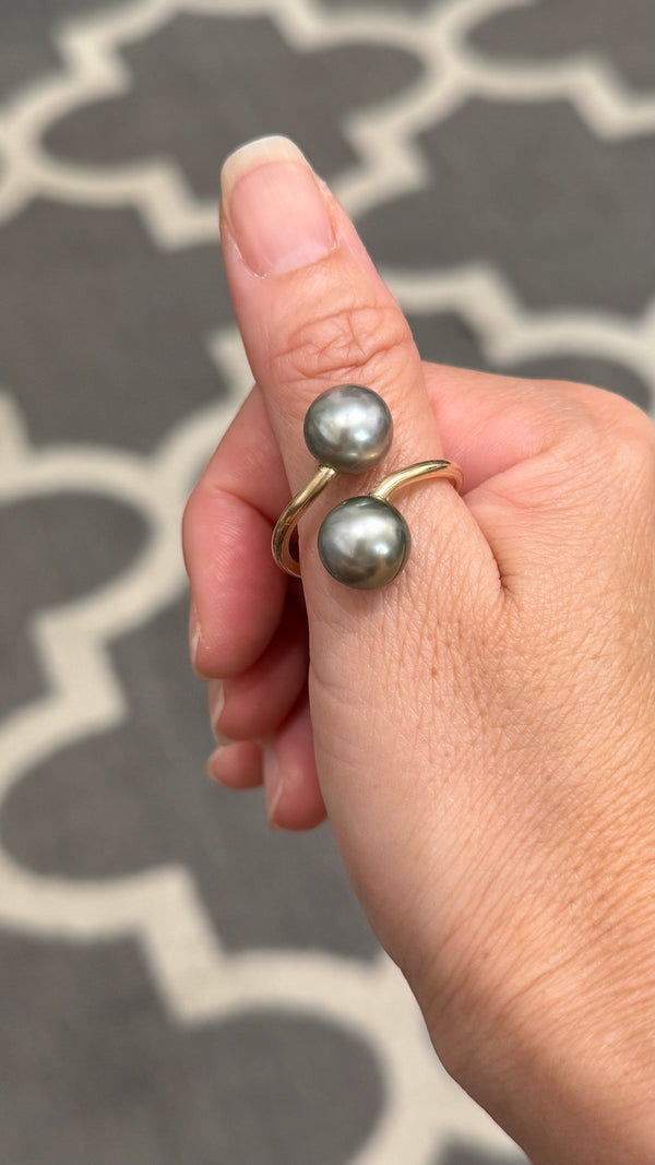 Platinum gray wrap ring