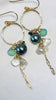 Waterfall hoop earrings - Green