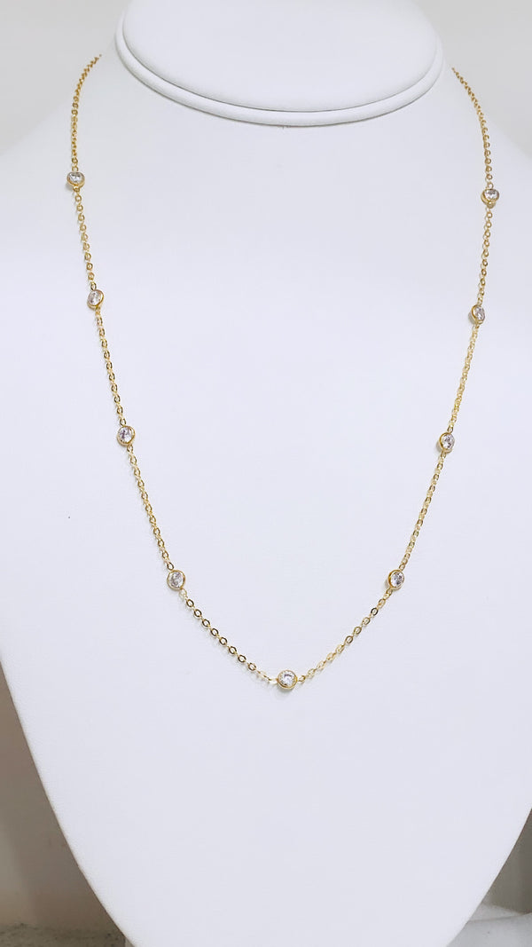 Cubic zirconia station necklace - 18"