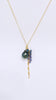 Trellis lariat - Purple Blue Tahitian pearl