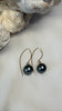 Fish hook earrings -  Tahitian Pearl